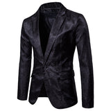 Men Prom Outfits Palace-Style Dark Pattern Road One Button with Slim Fit