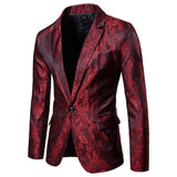 Men Prom Outfits Palace-Style Dark Pattern Road One Button with Slim Fit