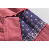 Man Fall Outfis Autumn Vintage Stitching Long-Sleeved Shirt Men's Loose Street Casual Couple Flower Shirt