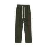 Askyurself Pant Loose Casual Straight-Leg Drawstring Overalls Trousers