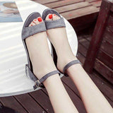 High Heels Slippers Peep Toe Shoes Thick Bottom Muffin Waterproof Word Buckled Chunky Heel Sandals