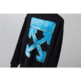 Off White Pullover Sweatshirts Autumn And Winter Arrow Print Round Neck Long Sleeve Sweater Owt