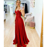 Burgundy Evening Dresses for Weddings Sequined Dress Large Swing Dress