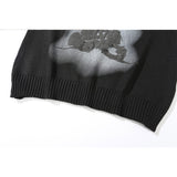 Men Sweater Cartoon Bear Brocade Sweater Men's Trendy Pullover