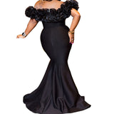 Maxi Burgundy Dress Formal Spring Women's Lotus Leaf Dress