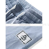 Cuffed Cargo Pants Tencel Cropped Jeans Summer Loose Tappered Breathable Thin Casual Ice Silk Workwear Pants Men