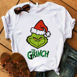 Men and Women Grinch Shirt round Neck Short Sleeve Loose