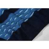 Men Sweater Color Block Ripped Knitwear Men's Loose round Neck Sweater Pullover