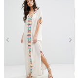 Beth Dutton Bohemian Dress Winter Autumn Maxi Dresses Embroidered Midi Dress