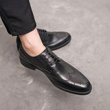 Men's Dress Shoes Classic Leather Oxfords Casual Cushioned Loafer Leather Shoes Men's Business Formal Wear Casual Shoes Trend