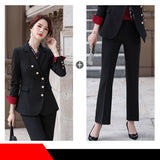 Interview Suit Women Long Sleeve Women Fall Winter Fashion Professional Tailored Suit Work Clothes
