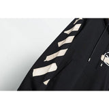 Off White Hoodie With Arrow Print Arrow Plus Size Casual And Comfortable Cotton Men'S Clothing Owt