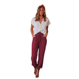Coachella Music Festival Outfits Spring and Summer Women's Clothing Comfort and Casual Trousers Fashionable Elastic Waist