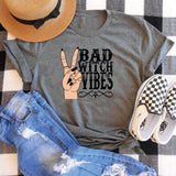 Halloween Costumes Bad Witch Vibe Shirt Bad Witch Vibes Printed Loose Fashion Men's and Women's Short-Sleeved T-shirt