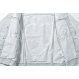 Off White Arrow Denim Jacket Jean Coat Letter Arrow Washed Distressed Locomotive Denim Jacket Coat Owt