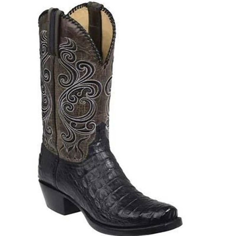 Python Boots Autumn and Winter Leather Boots Crocodile Women's Boots