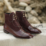 Justin Yellowstone Boots Stitching Front Lace-Up Short Boots Men