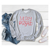 Merry and Bright Sweatshirts Crew Neck Sweater Merry and Bright