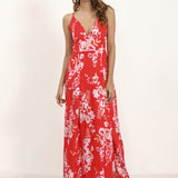 Burgundy Evening Dresses for Weddings Dress Sexy, Deep V-neck and Backless Strap Dress Beach Dress