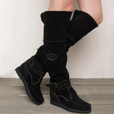 Yellowstone Cowboy Boots Wear-Resistant Platform High Boots Female Flat Casual Tassel Boots