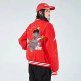 Valentine's Day Jacket Hollow-out Love Jacket Embroidered Men's Baggy Coat