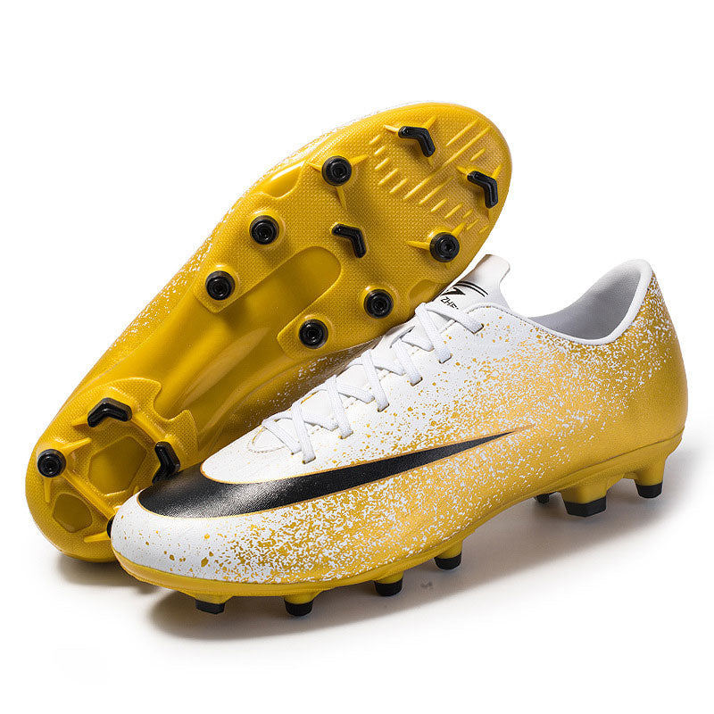 Football Shoes Low-Top Men and Teenagers Inkjet Design FG Firm Ground Soccer Shoes