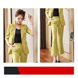 Interview Suit Women Green Suit Female Spring and Summer Two-Piece Set