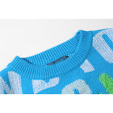 Men Sweater Letter Jacquard Sweater Men's Trendy Pullover