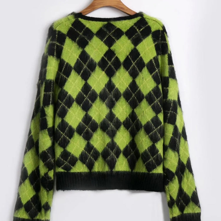 Coachella Music Festival Outfits Autumn and Winter V-neck Mohair Knitted Cardigan Sweater