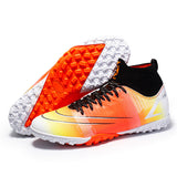Football Shoes Soccer Shoes Men's Flying Woven High-Top Rubber Broken Nail Training Sole Sneakers
