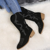 Western Shoes Autumn and Winter Large Size Low Heel Women's Boots