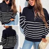 Women Pullover Knit Sweater Women's Clothing Autumn and Winter Clothes Female Zipper Thoracotomy Sweater