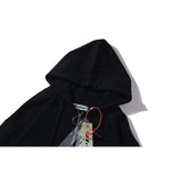 Off White Hoodie With Arrow Print Plus Size Casual, Stylish And Comfortable Sweater Cotton Men'S Clothing Owt