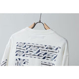 Off White Jacket Men'S And Women'S Ow Warning Line Arrow Pullover Sweater Sweatshirts Owt
