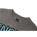 Men Sweater Cartoon Character Brocade Sweater Men's Street Trend Loose round Neck Sweater