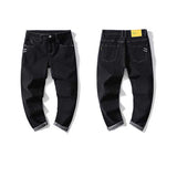 Cuffed Cargo Pants Men's Jeans Trendy Slim Casual Simple Elastic Straight