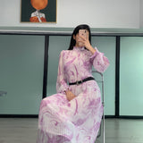 MIDI Mauve Wrap Dress Spring/Summer Mini Purple Loose Women's Dress