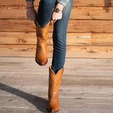 Beth Dutton Shoes Mid-Calf Embroidered Slip-on Men's Casual Men's Boots