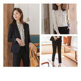 Interview Suit Women's Fall Long-Sleeved Pink Two-Piece Set