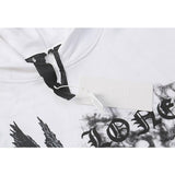 Vlone Hoodie Autumn And Winter Printing Hem Destroyed Hoodie Loose Pullover Men'S And Women'S Hoodie