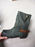Yellowstone Cowboy Boots Women'S Boots Cuffed Women'S Shoes Belt Buckle Side Zipper Short Boots