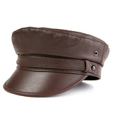 Captains Hat Autumn and Winter Motorcycle Men's Leather Rock Navy Hat Captain
