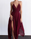 MIDI Mauve Cocktail Dress Summer Women's Sling Sexy Long Dress