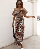 Nine Britton Dress Printed off-Neck Ruffled