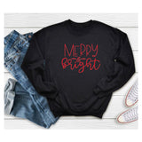 Merry and Bright Sweatshirts Crew Neck Sweater Merry and Bright