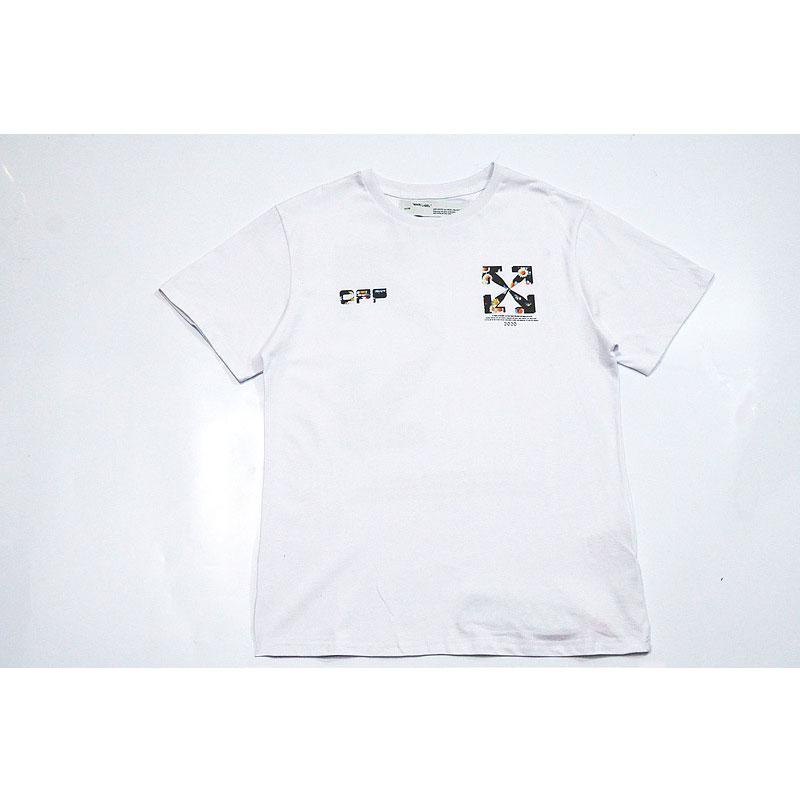 Off White T Shirt Graffiti Arrow Print Short Sleeve Tshirt Men'S Clothing Owt