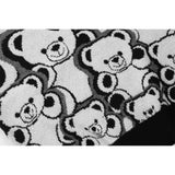 Men Sweater Cartoon Bear Jacquard Knitted Vest Outer Wear Men's Loose V-neck