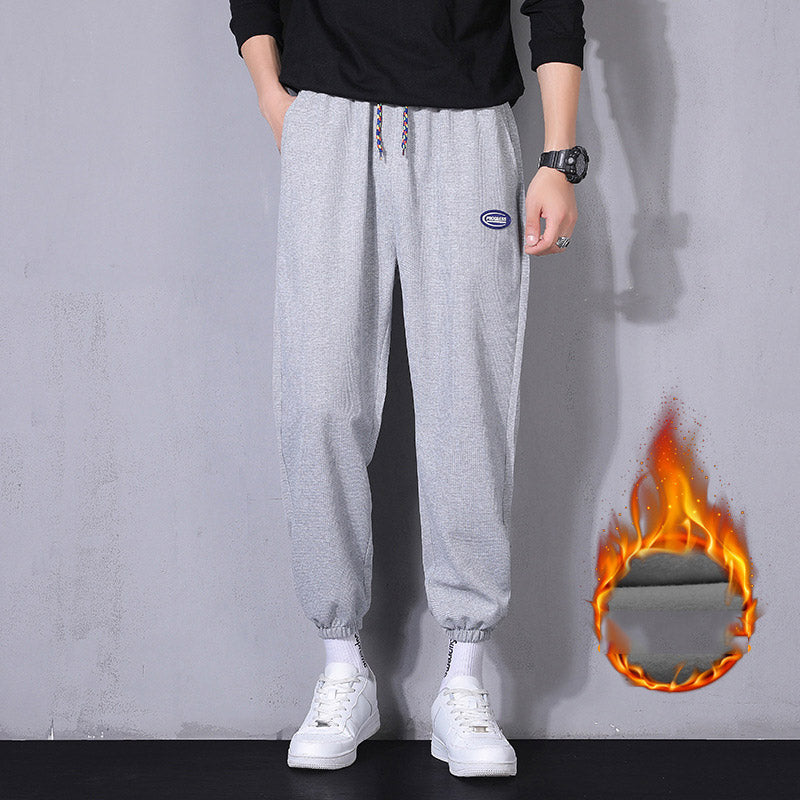 Grey Sweatpants Sweatpants Men's Fleece-Lined Thickened Autumn and Winter