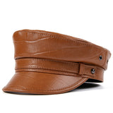 Captains Hat Autumn and Winter Motorcycle Men's Leather Rock Navy Hat Captain