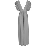 Burgundy Evening Dresses for Weddings Women's Dress Sexy V-neck Ruffle Sleeve Dress